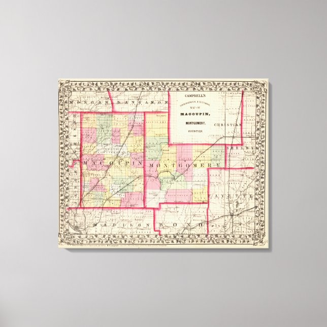 Macoupin, Montgomery counties Canvas Print (Front)