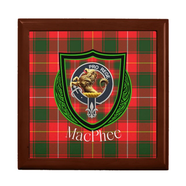 MacPhee Scottish Clan Tartan & Crest Gift Box (Front)