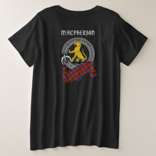 MacPherson Clan Badge & Tartan (back) Plus Size T-Shirt