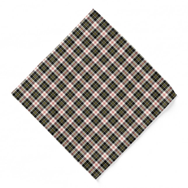 MacPherson Clan Formal Dress Black and White Plaid Bandana (Front)