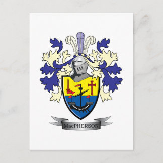 MacPherson Family Crest Coat of Arms Postcard