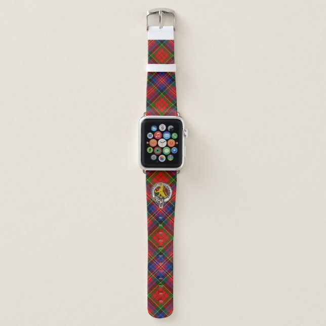 MacPherson/McPherson Clan Badge & Tartan  Apple Watch Band (Front)