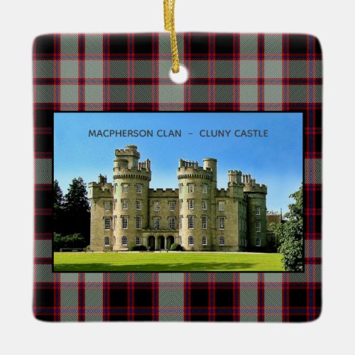 Macpherson Scottish Clan Cluny Castle Xmas Ceramic Ornament