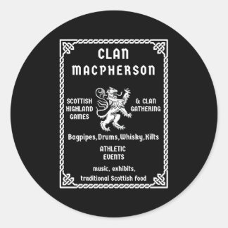 Macpherson Scottish Clan Descendant Classic Round Sticker