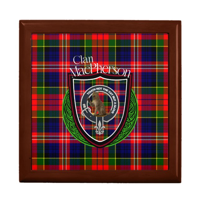 MacPherson Scottish Clan Tartan & Crest Gift Box (Front)