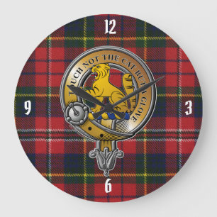 MacPherson Tartan & Badge Large Clock