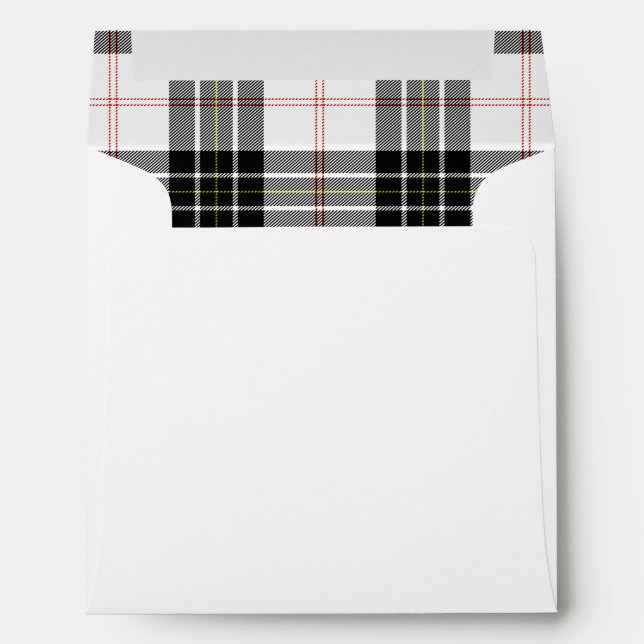 MacPherson tartan black white plaid Envelope (Back (Bottom))