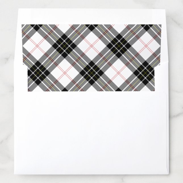 MacPherson tartan black white plaid Envelope Liner (In Envelope)