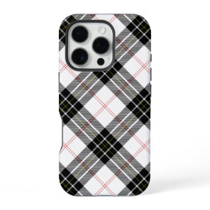 MacPherson tartan black white plaid iPhone 16 Pro Case
