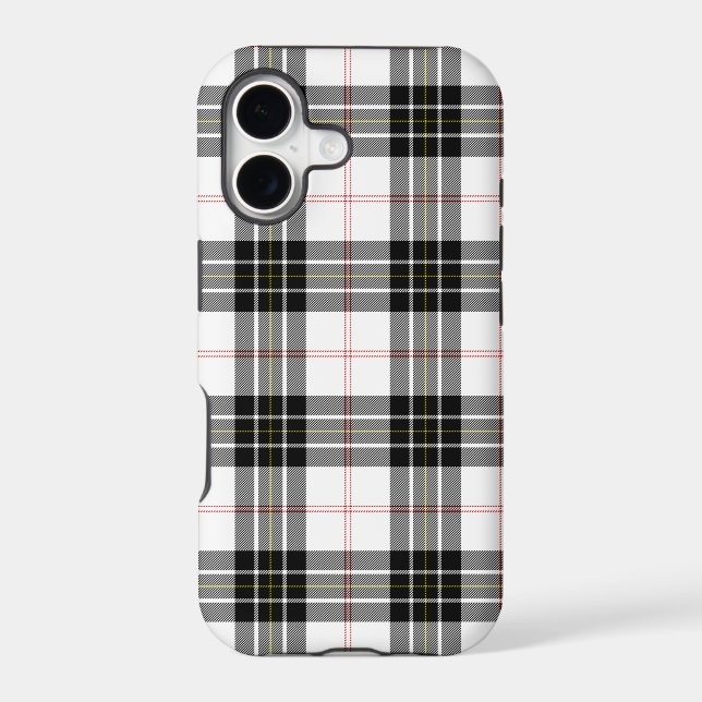 MacPherson tartan black white plaid iPhone Case (Back)