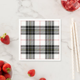 MacPherson tartan black white plaid Napkins