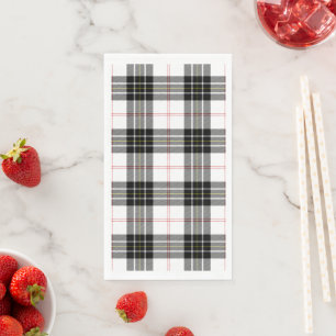 MacPherson tartan black white plaid Paper Guest Towels