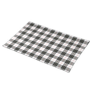 MacPherson tartan black white plaid Placemat