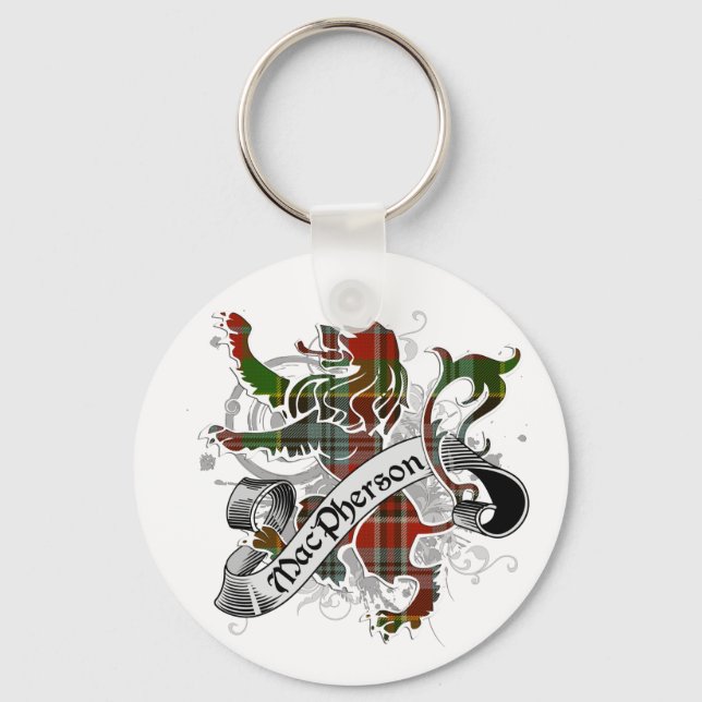 MacPherson Tartan Lion Keychain (Front)