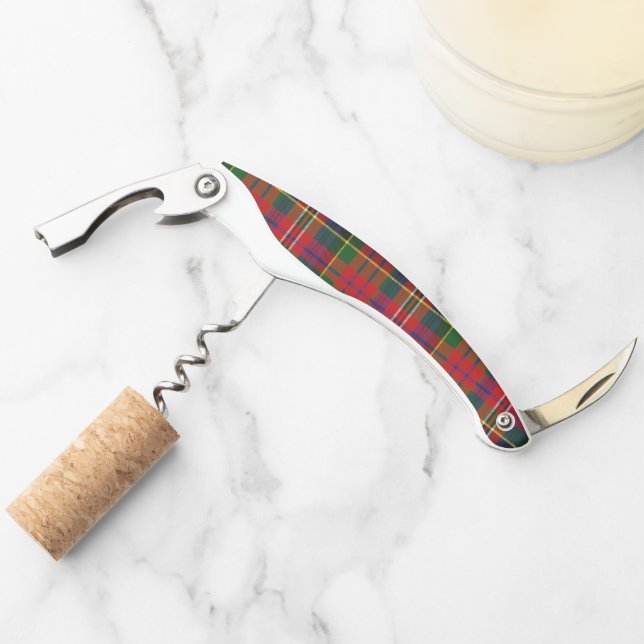 MacPherson Tartan Plaid Cork Screw Waiter's Corkscrew (Front)