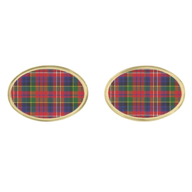 MacPherson Tartan Plaid Cuff Links (Front)