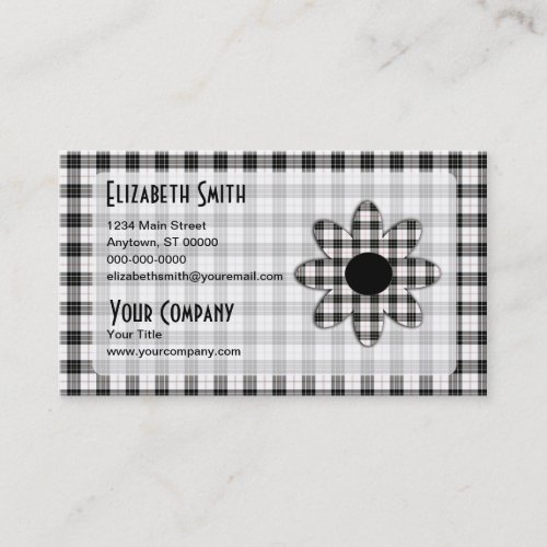 Macpherson Tartan Plaid Daisy Business Card