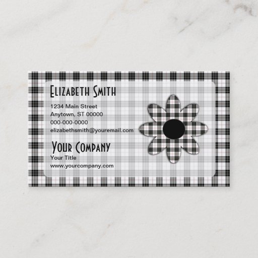 Customizable Macpherson Tartan Plaid Daisy Business Card