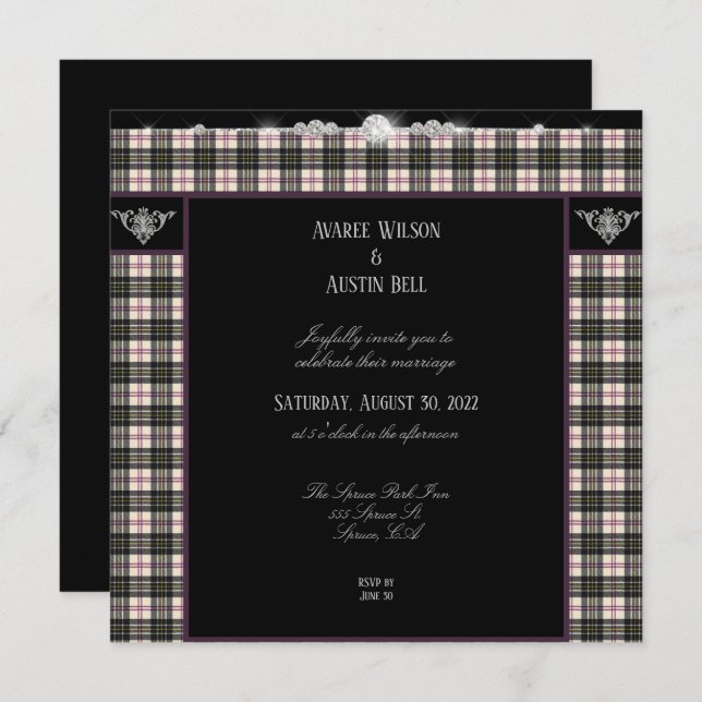 MacPherson Tartan Plaid Wedding Invitation (Front/Back)
