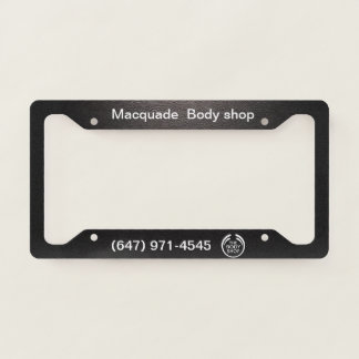 Macquade Body shop, body shop licence plate frames