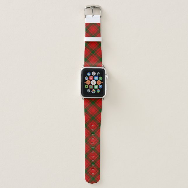 MacQuarrie tartan red green plaid Apple Watch Band (Front)