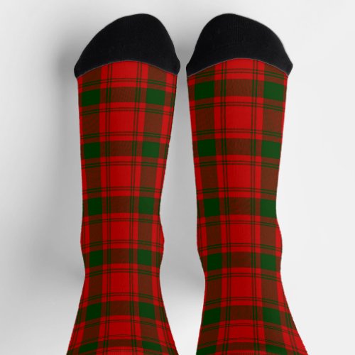 MacQuarrie tartan red green plaid Socks