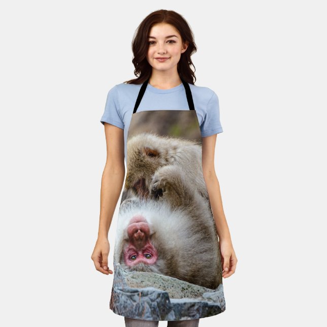 Macque Monkey, Enjoying the Good Life Apron (Worn)