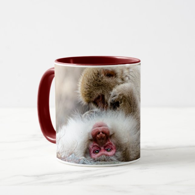 Macque Monkey, Enjoying the Good Life Mug (Front Left)