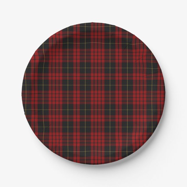 MacQueen Clan Tartan Plaid Paper Plate (Front)