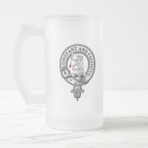 MacQueen Crest Badge Frosted Glass Beer Mug