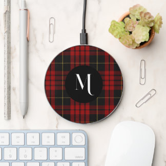 MacQueen Plaid Monogrammed Wireless Charger
