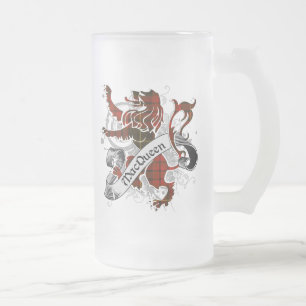 MacQueen Tartan Lion Frosted Glass Beer Mug