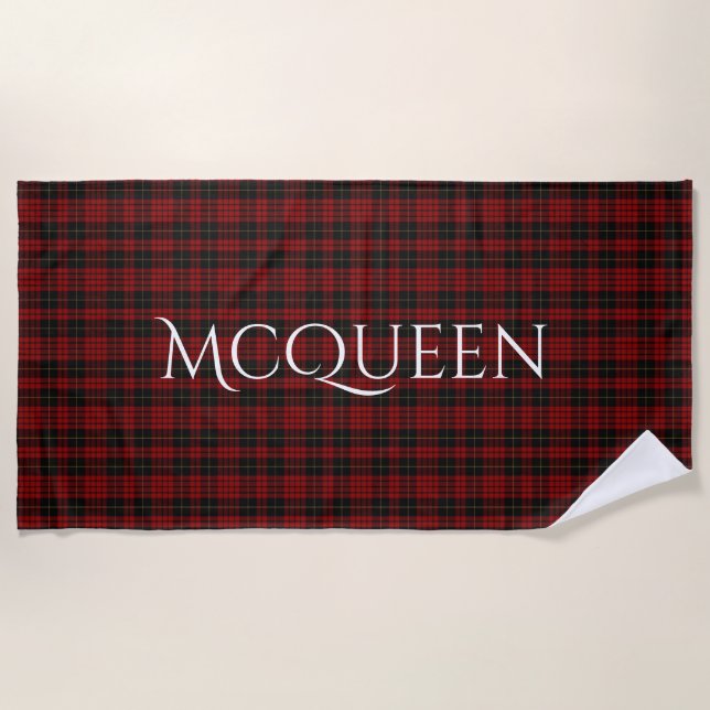 MacQueen Tartan Plaid Beach Towel (Front)