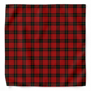 MacQueen Tartan Red and Black Plaid Bandana