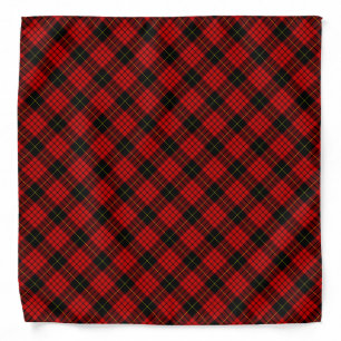 MacQueen Tartan Red and Black Plaid Bandana