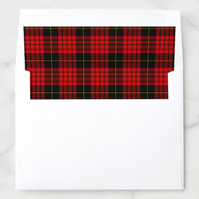 MacQueen Tartan Red and Black Plaid Envelope Liner (In Envelope)