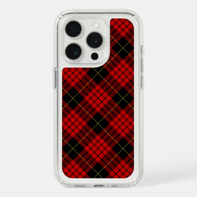 MacQueen Tartan Red and Black Plaid Speck iPhone Case (Front (White Titanium))