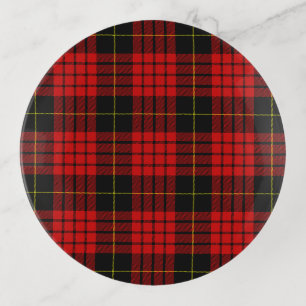 MacQueen Tartan Red and Black Plaid Trinket Tray