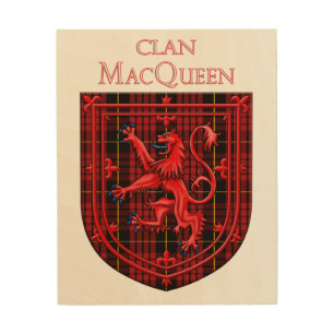 MacQueen Tartan Scottish Plaid Lion Rampant Wood Wall Art