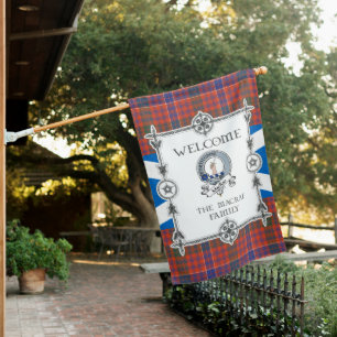 MacRae Ancient Tartan Garden Flag - Clan Badge Tar