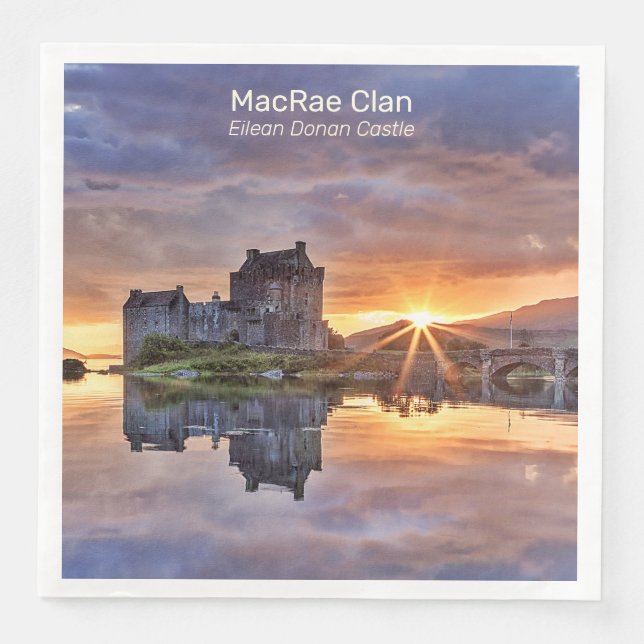 MacRae Clan's Eilean Donan Castle Photo Paper Dinner Napkins (Front)