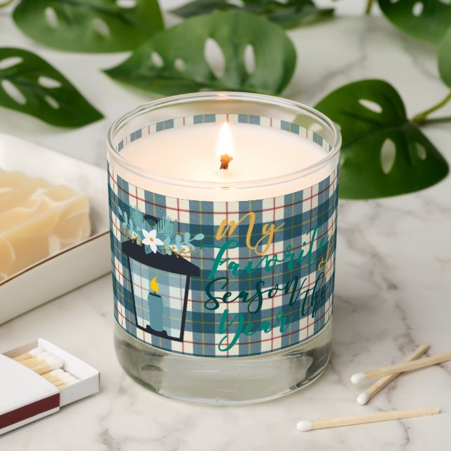 MacRae Conchra M Scottish Tartan Christmas Scented Candle (Lit)