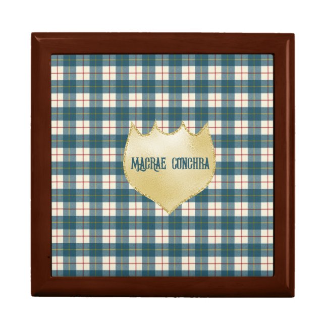 MacRae Conchra Modern Original Scottish Tartan  Gift Box (Front)