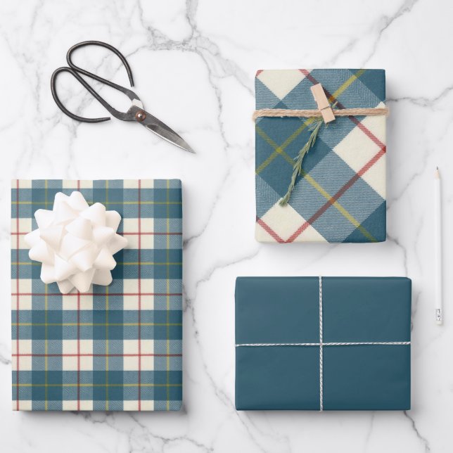 MacRae Conchra Scottish Clan Tartan  Wrapping Paper Sheets (Front)