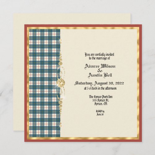MacRae Conchra Tartan Wedding Invitation