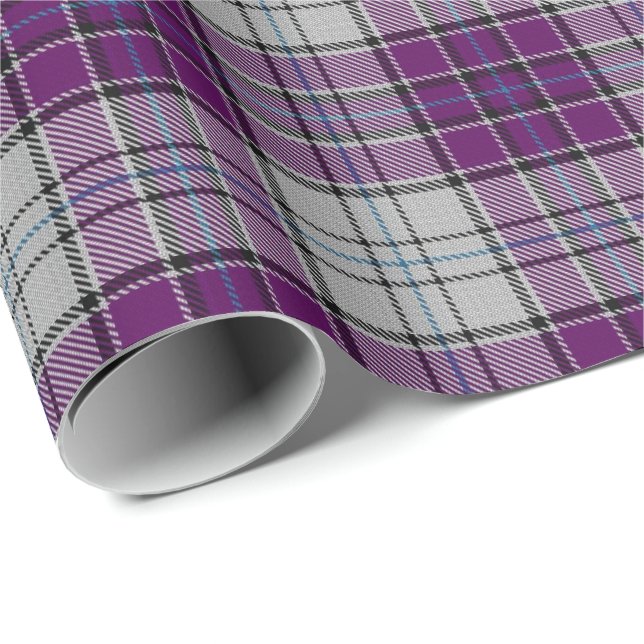MacRae Dance Purple Tartan Wrapping Paper (Roll Corner)