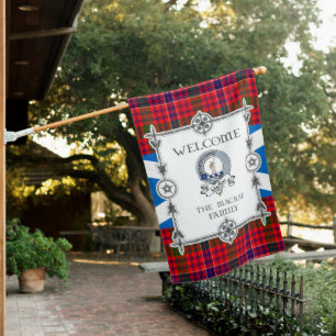 MacRae Dress Modern Tartan Garden Flag - Clan Badg