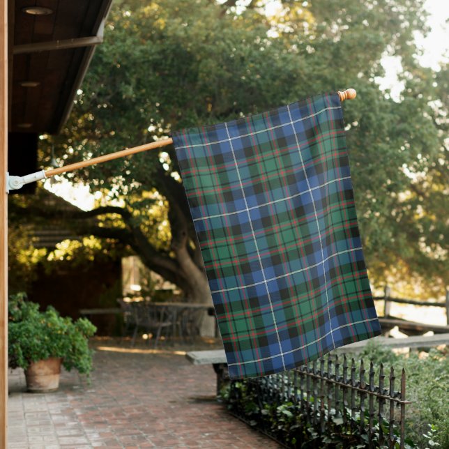MacRae Hunting Ancient Clan Tartan House Flag (In SItu)