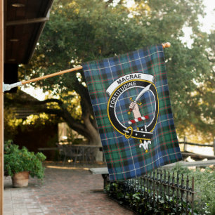 MacRae Hunting Ancient Tartan Flag Clan Badge