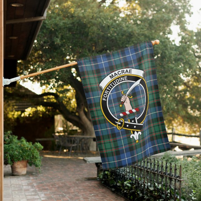 MacRae Hunting Ancient Tartan Flag Clan Badge (In SItu)